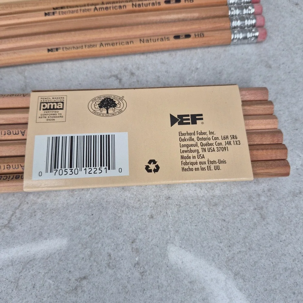 Eberhard Faber Pencils American Naturals No 2 HB 41 Count Wood